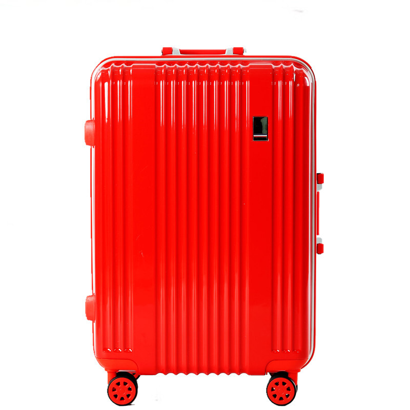 阿里奴铝框拉杆箱女士行李箱万向轮密码箱包旅行箱20寸登机箱24寸红色结婚皮箱硬箱子新娘官箱 红色 20寸